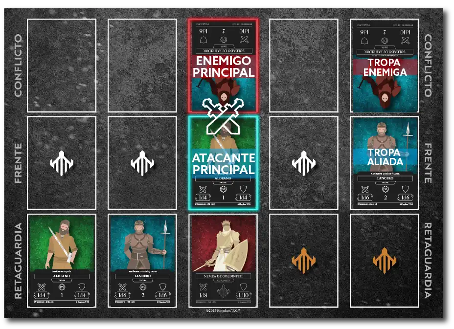 Seleccionar uno de los enfrentamientos disponibles en el campo de batalla.