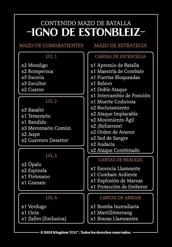 Contenido: Mazo de Batalla - Igno de Estonbleiz™